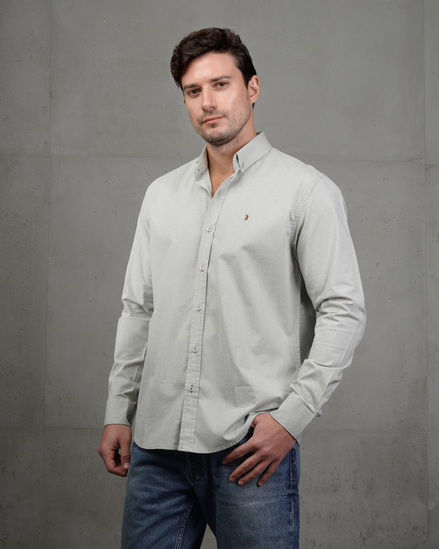 Dark Mint Green Classic Cotton Shirt