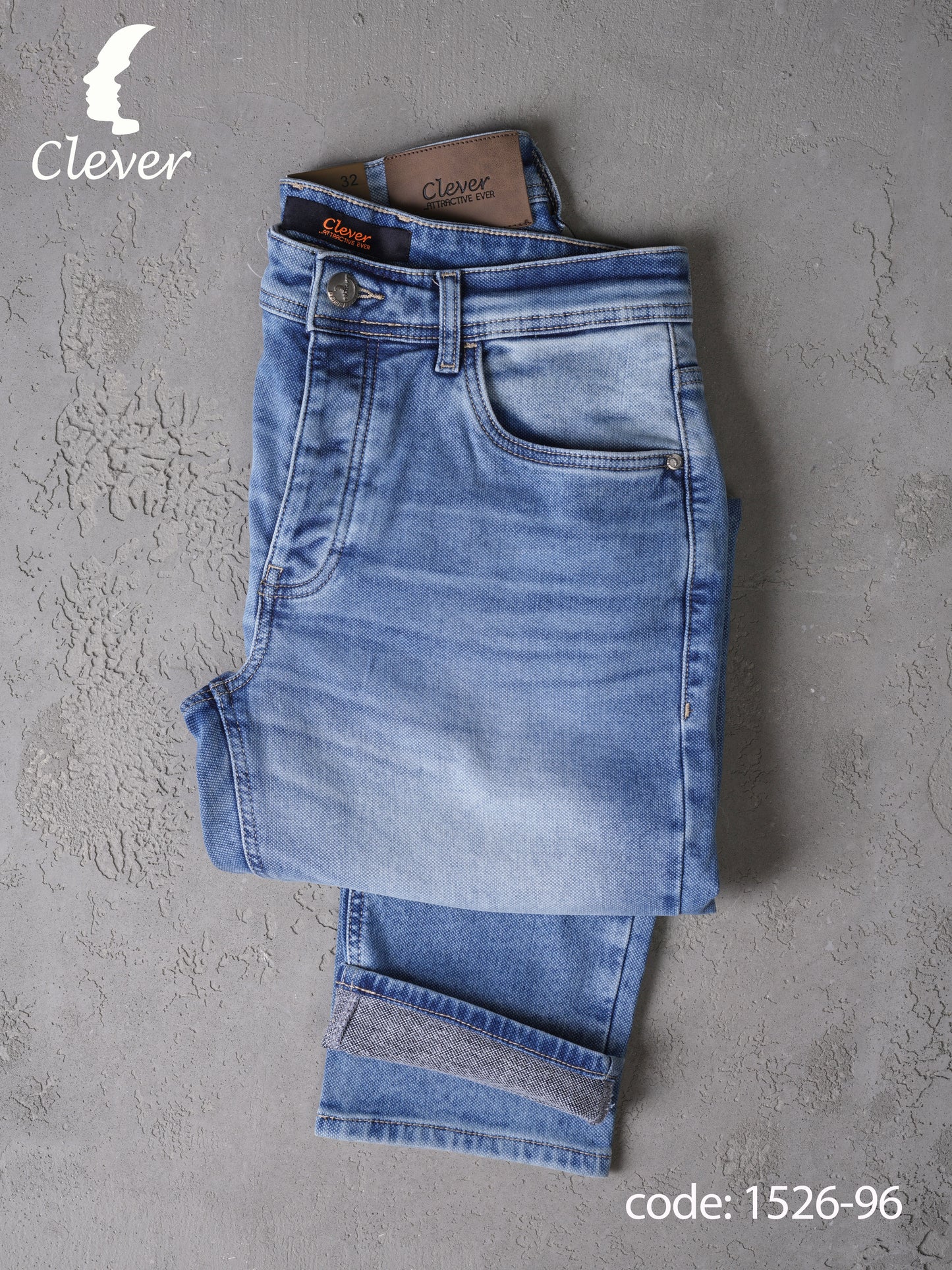 Light Wash Blue Straight-Leg Denim Jeans