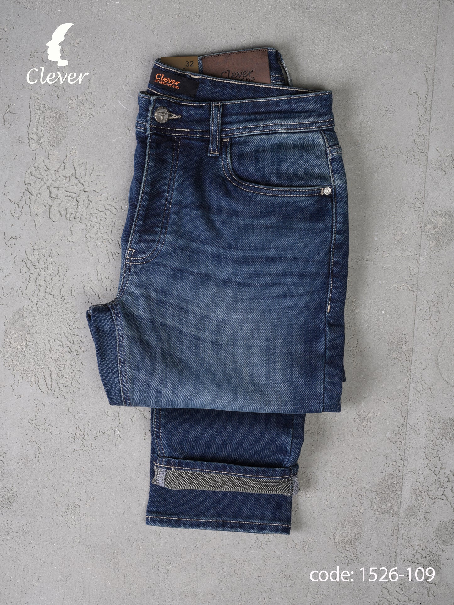 Dark Wash Blue Straight-Leg Denim Jeans