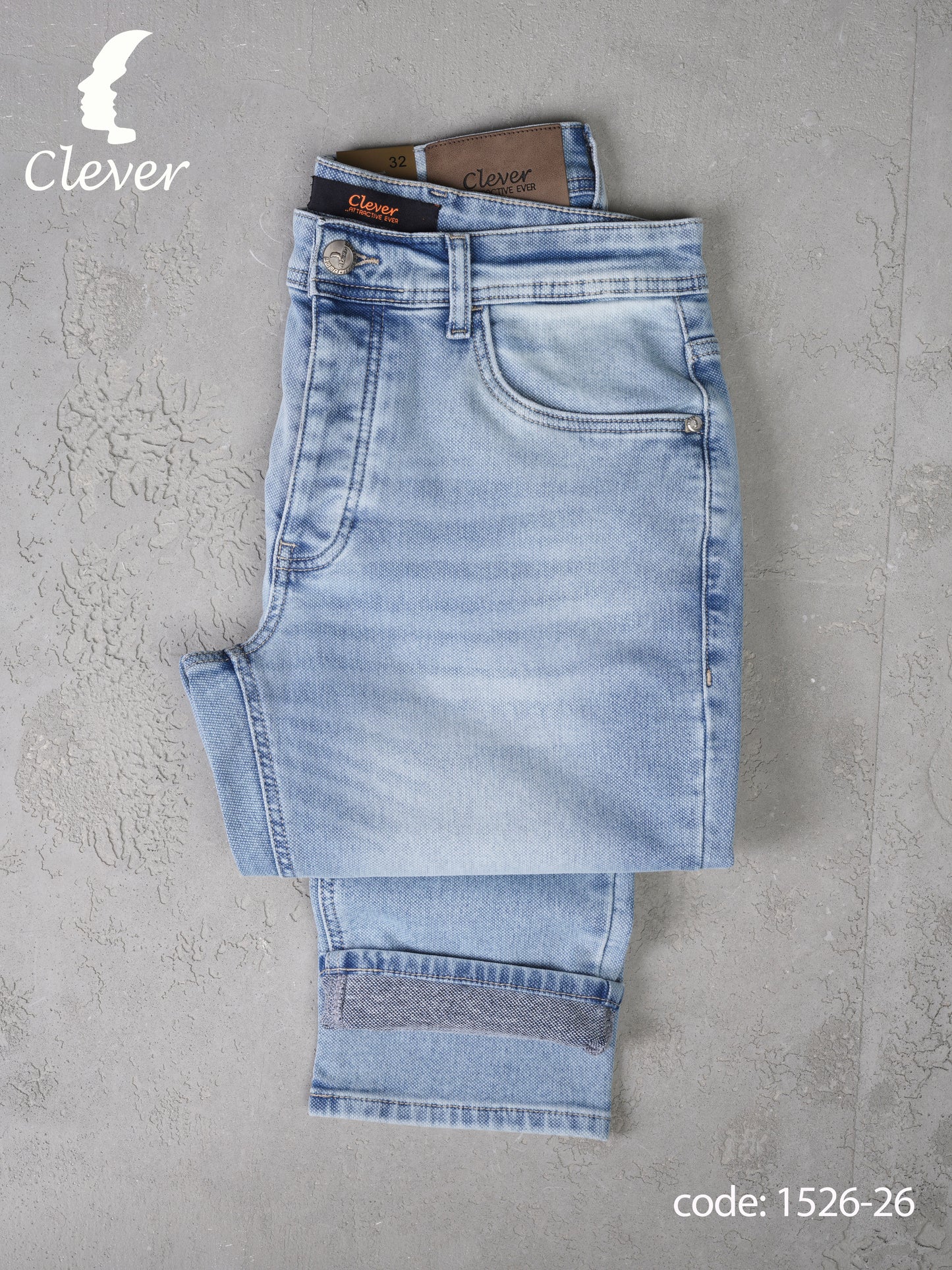 Snow Blue Straight-Leg Denim Jeans