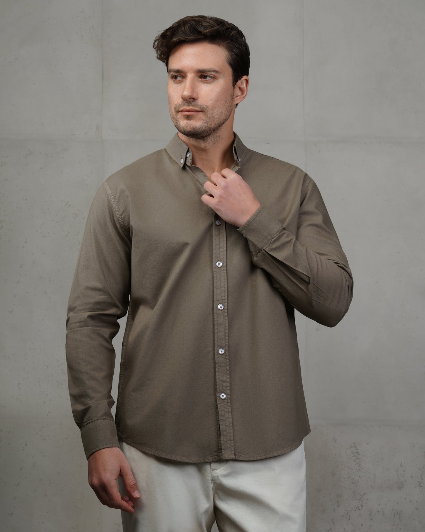 khaki Oxford Cotton Shirt
