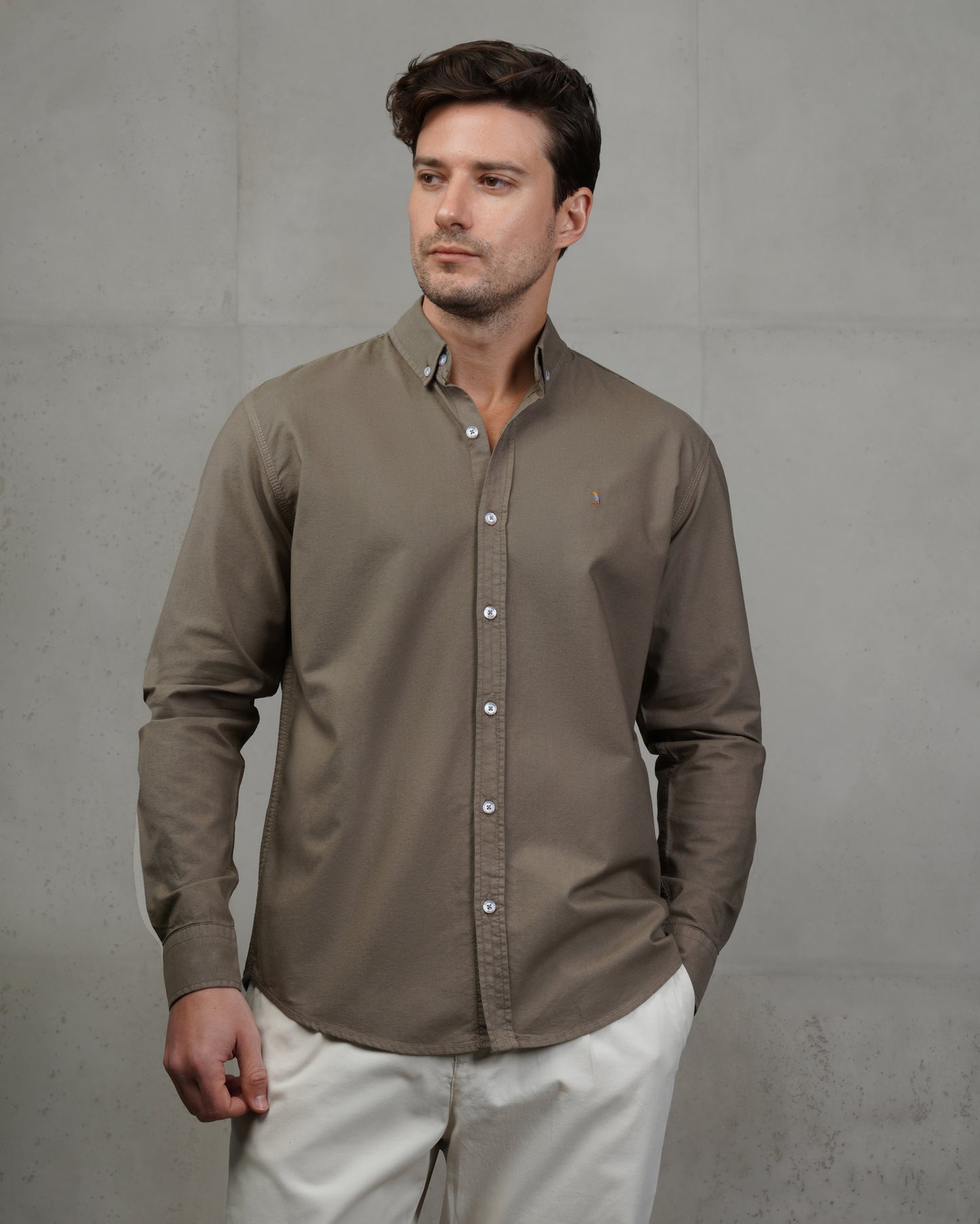 khaki Oxford Cotton Shirt