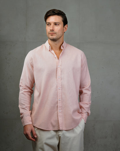 Light Rose Plain Cotton Shirt (Big Size)