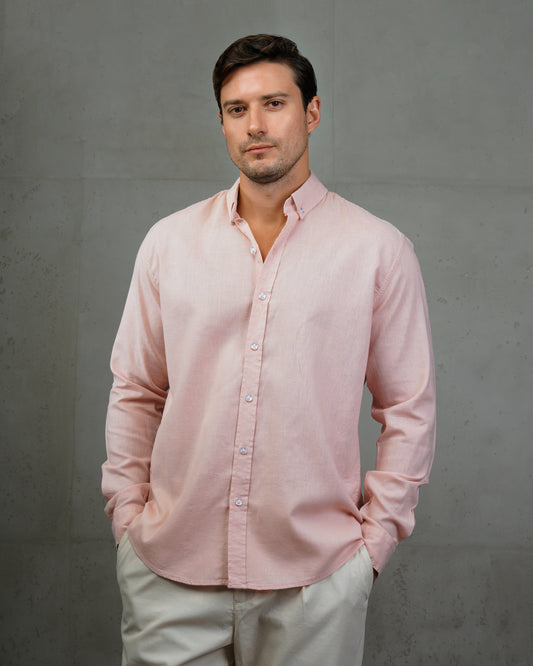 Light Rose Plain Cotton Shirt (Big Size)