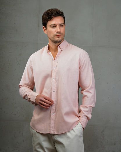 Light Rose Plain Cotton Shirt (Big Size)