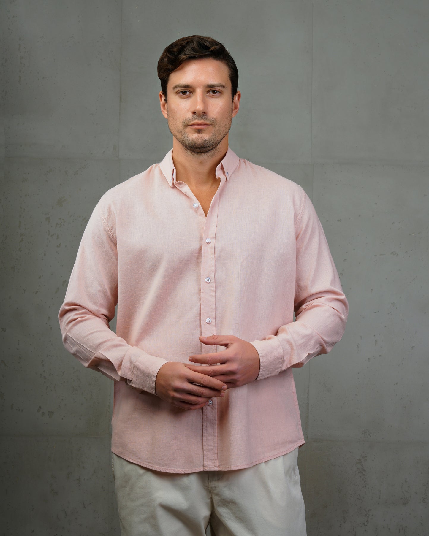Light Rose Plain Cotton Shirt