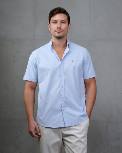 Baby blue  Cotton Short-Sleeve Shirt