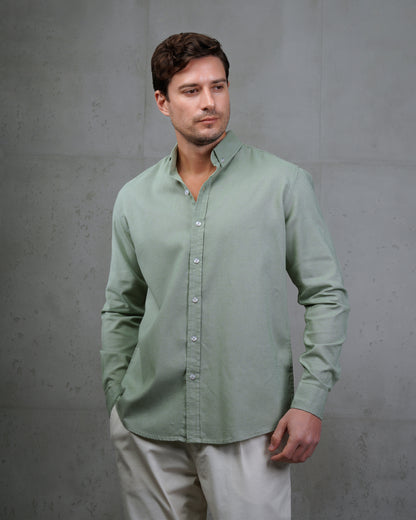 Khaki Plain Cotton Shirt