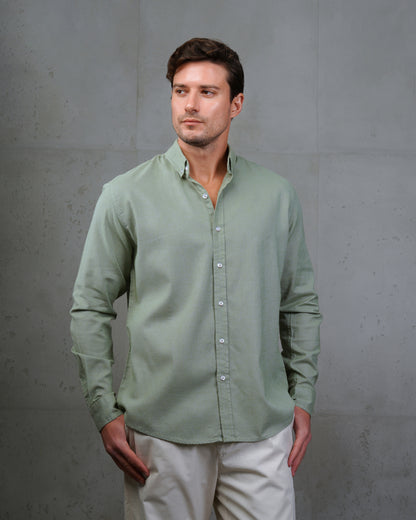 Khaki Plain Cotton Shirt