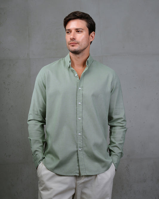 Khaki Plain Cotton Shirt (Big Size)
