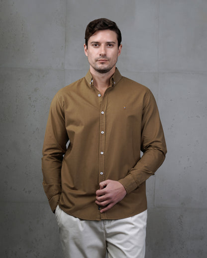 Camel Oxford Cotton Shirt