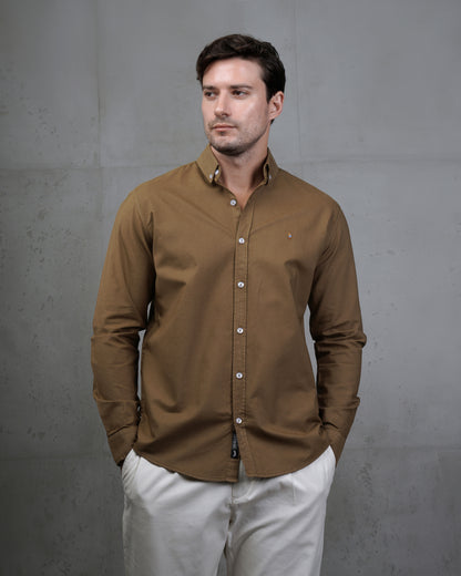 Camel Oxford Cotton Shirt