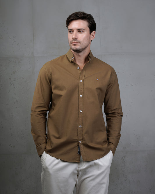 Camel Oxford Cotton Shirt
