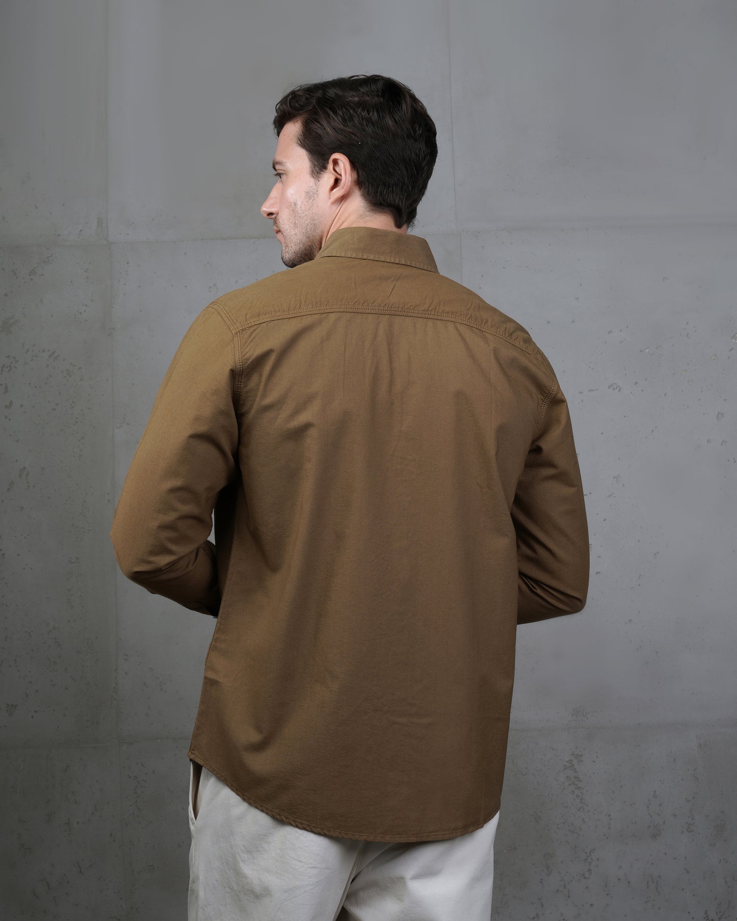 Camel Oxford Cotton Shirt
