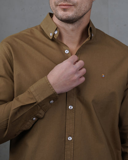 Camel Oxford Cotton Shirt