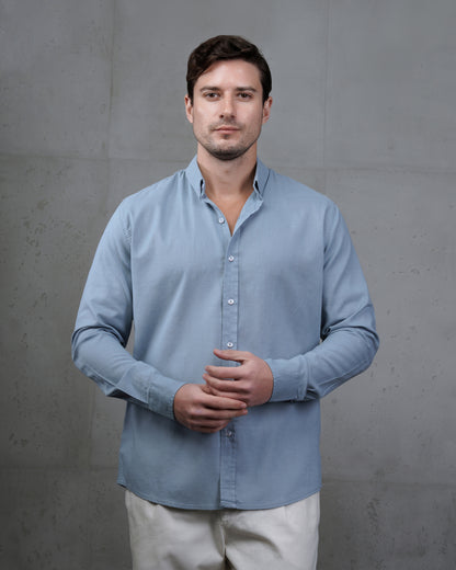 Light Blue Plain Cotton Shirt