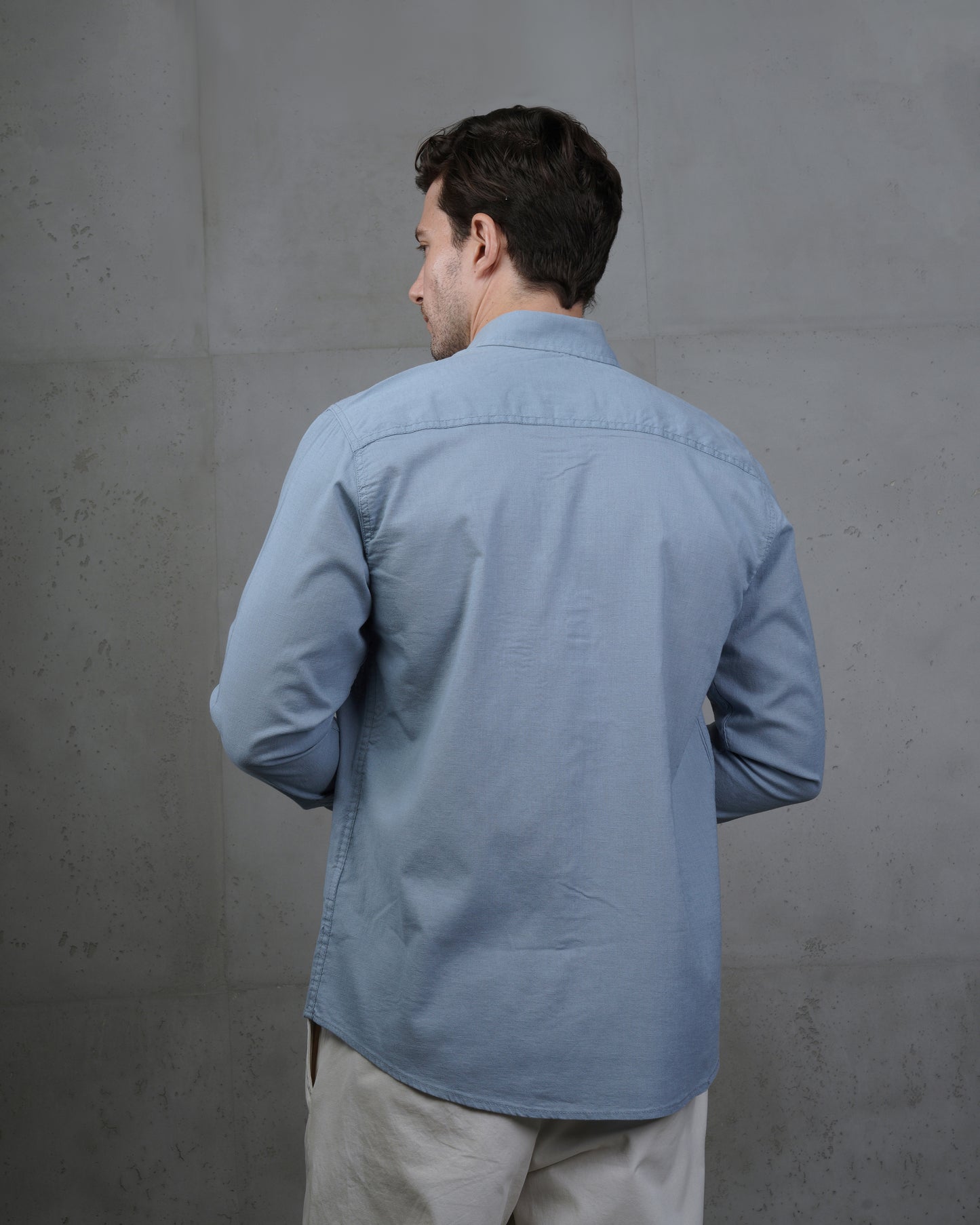 Light Blue Plain Cotton Shirt