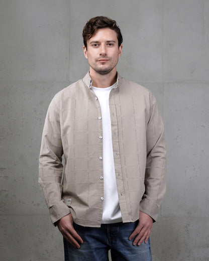 Iron Long Sleeve Textured Cotton Shirt
