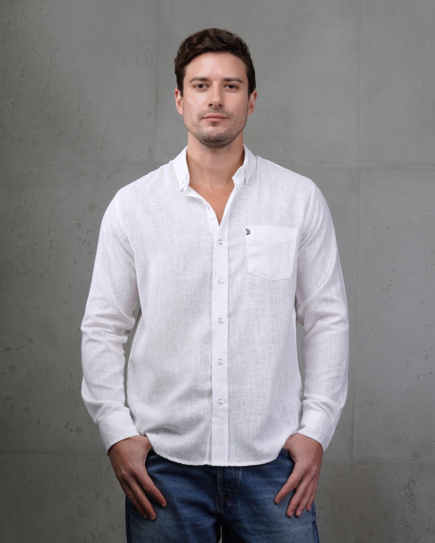 White Linen Plain Shirt