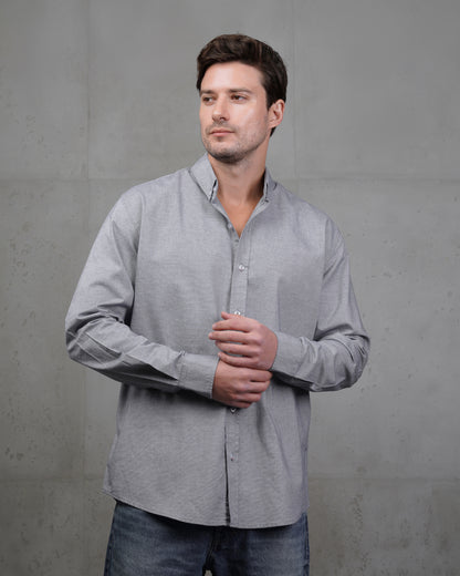 Silver Plain Cotton Shirt