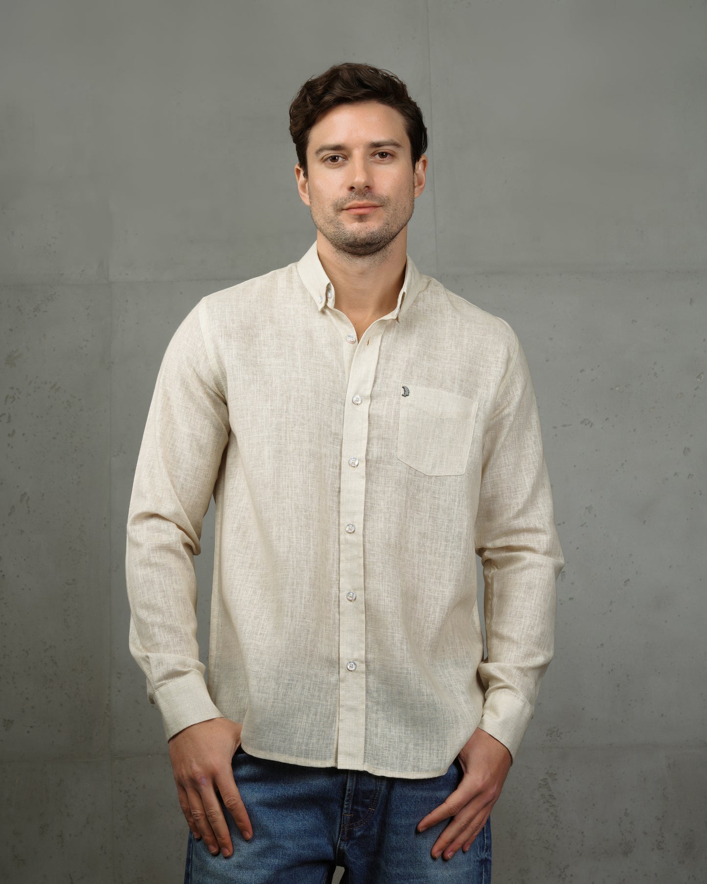 Yellow Linen Plain Shirt