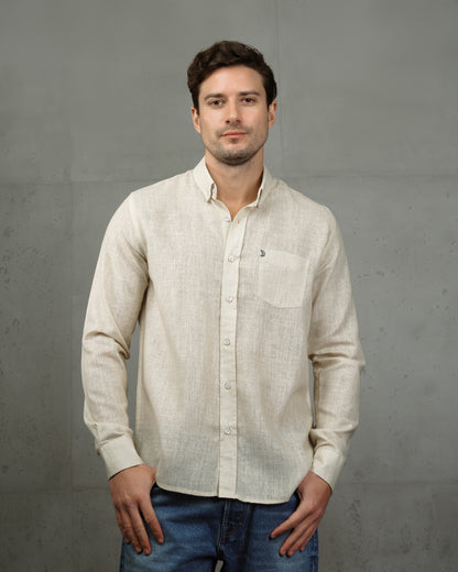 Yellow Linen Plain Shirt