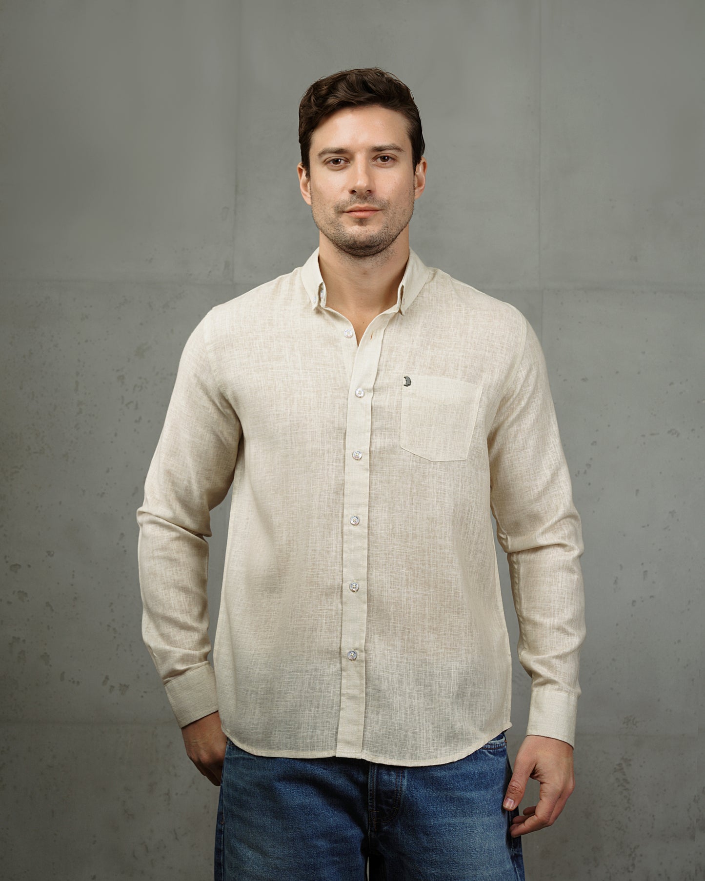 Yellow Linen Plain Shirt