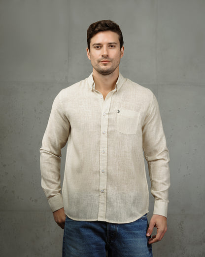 Yellow Linen Plain Shirt
