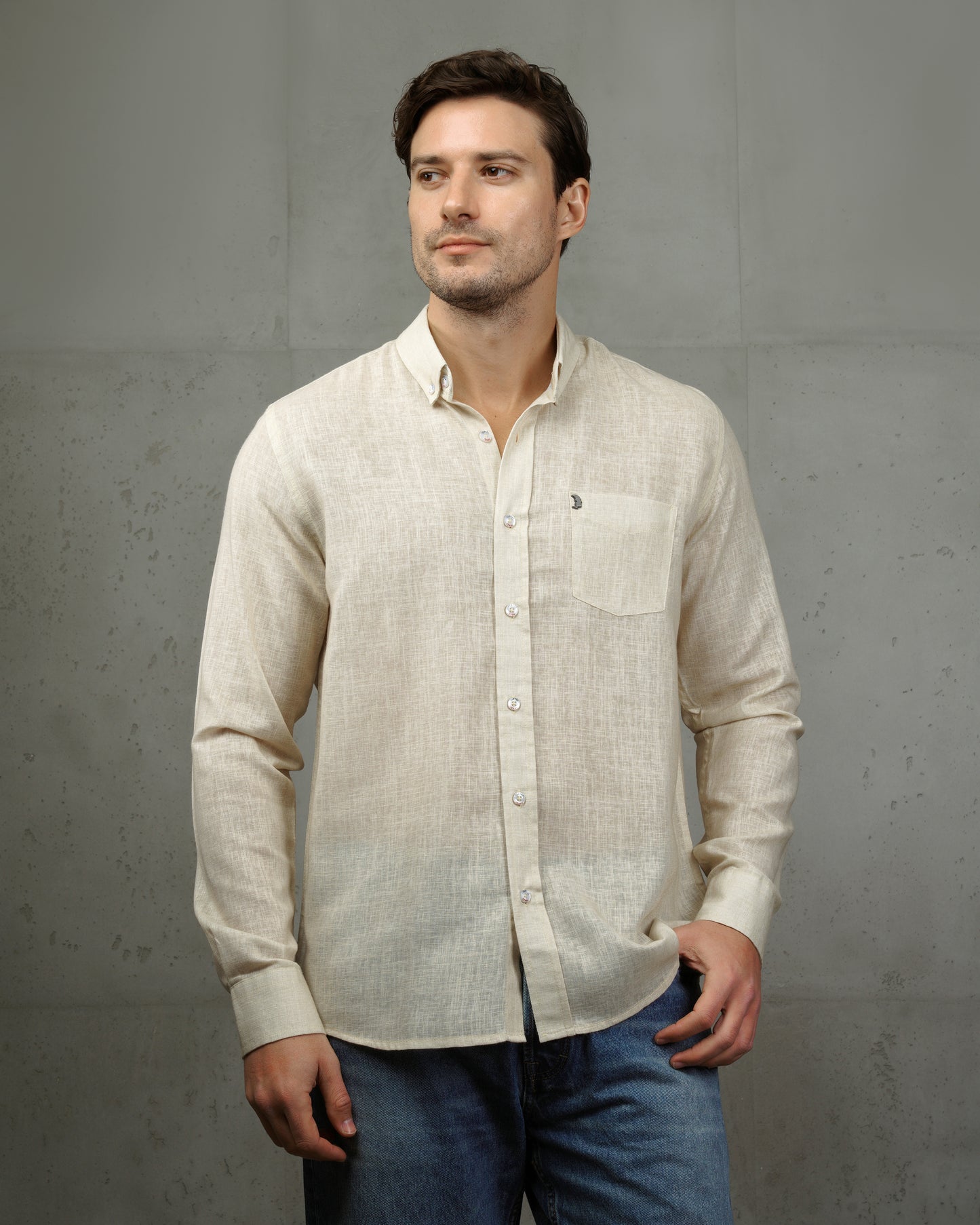 Yellow Linen Plain Shirt