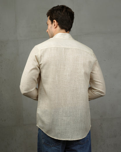 Yellow Linen Plain Shirt