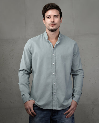 Indigo Plain Cotton Shirt (Big Size)