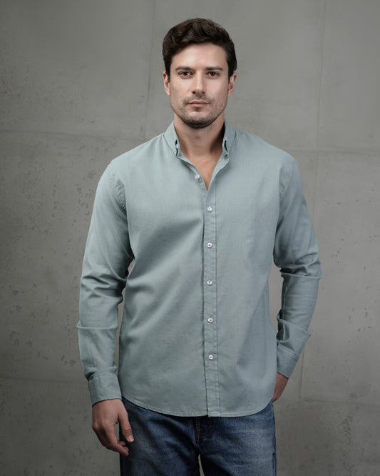 Indigo Plain Cotton Shirt (Big Size)
