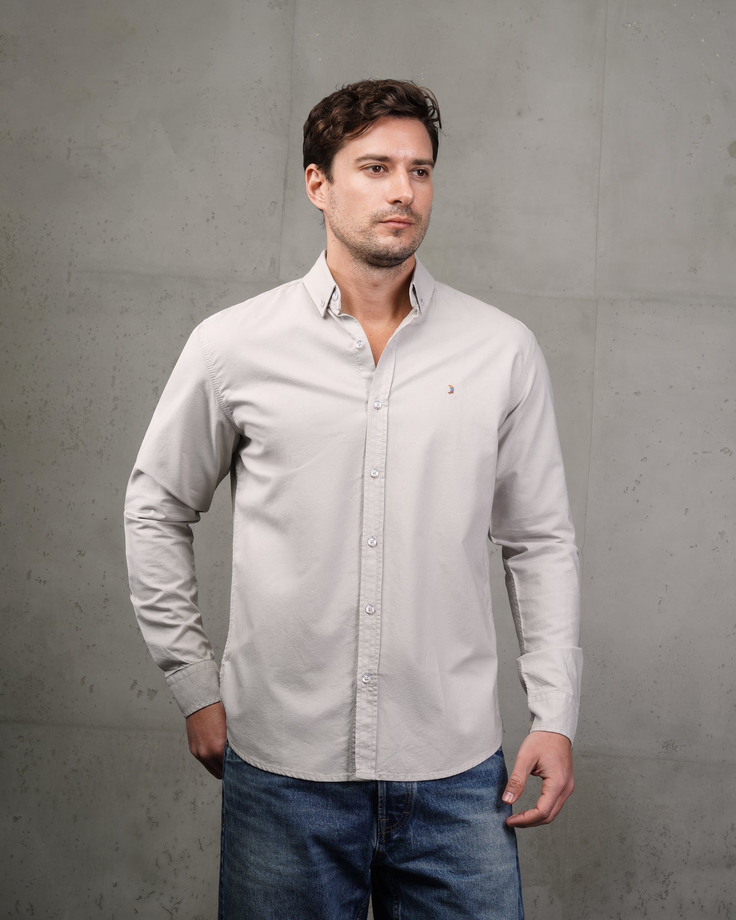 Light Grey Oxford Cotton Shirt