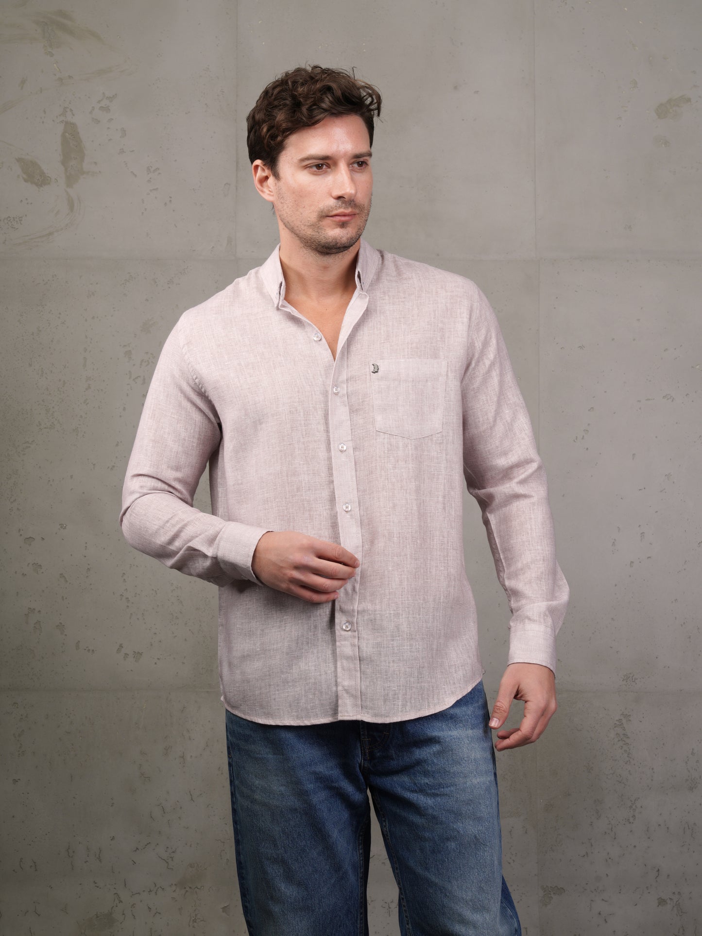 Caffee Linen Plain Shirt
