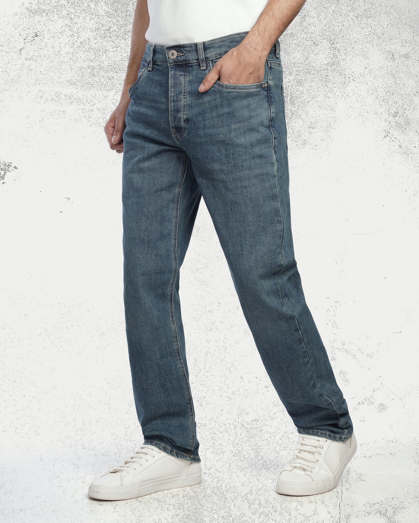 Mid Wash Blue Denim Jeans