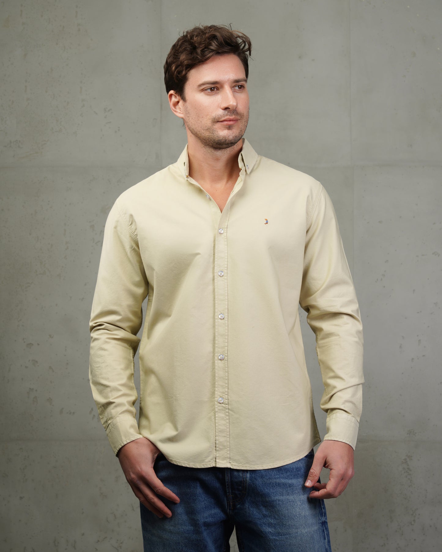 Beige Oxford Cotton Shirt