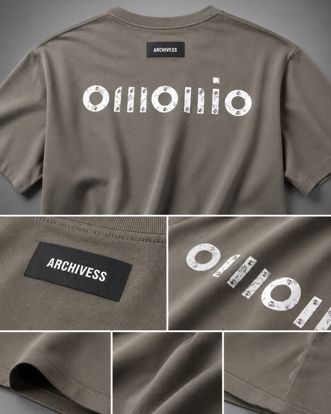 Brown Over Size Modern Printed Cotton T-Shirt