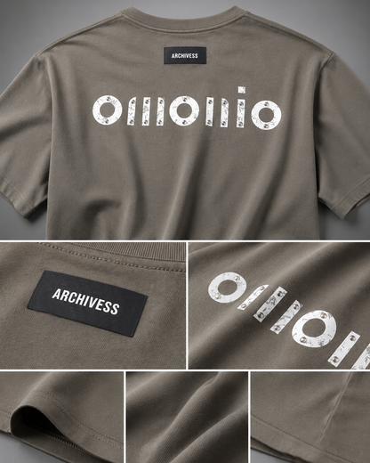 Brown Over Size Modern Printed Cotton T-Shirt