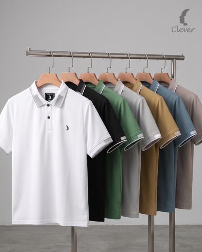 Bronze Cotton Contrast Trim Polo Shirt