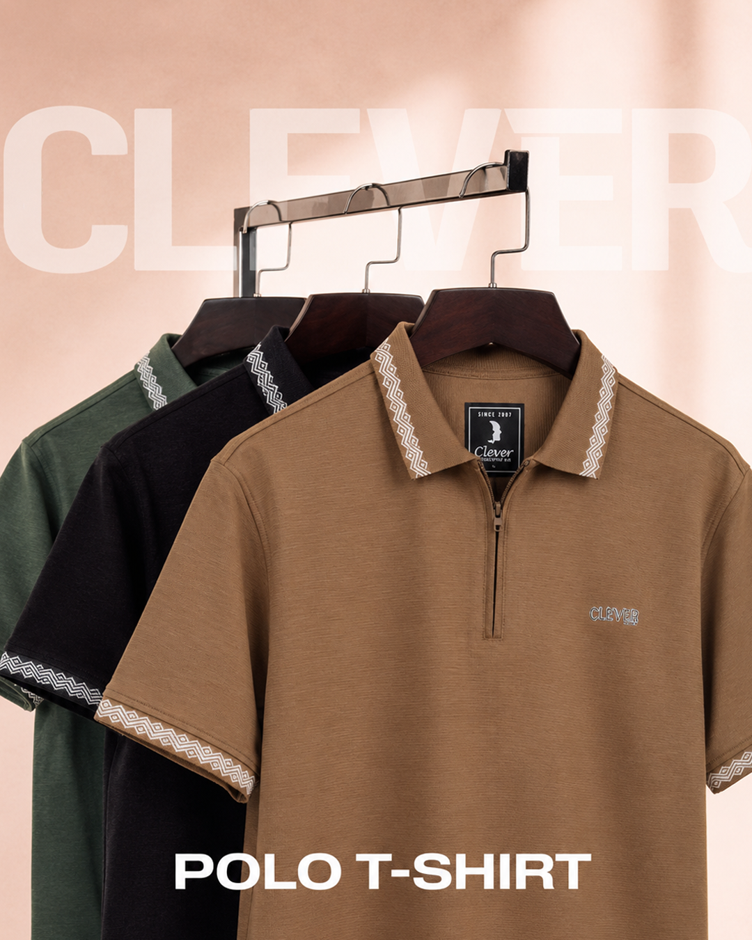 Off-White Half-Zip Cotton Polo Shirt