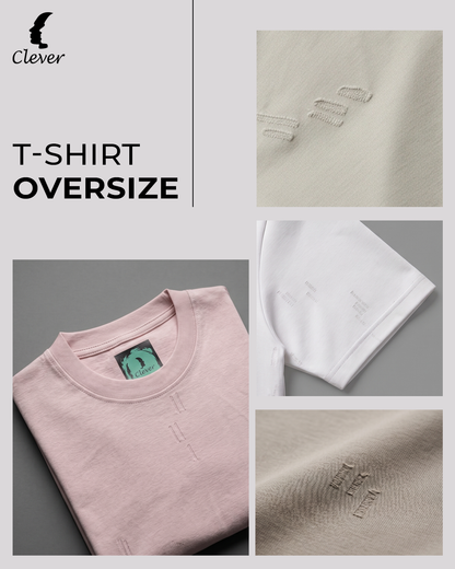 Rose Over Size Round Cotton T-Shirt
